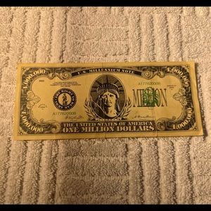 U S Fake Novelty Note  LADY LIBERTY  1,000,000 dollars ONE MILLION DOLLARS